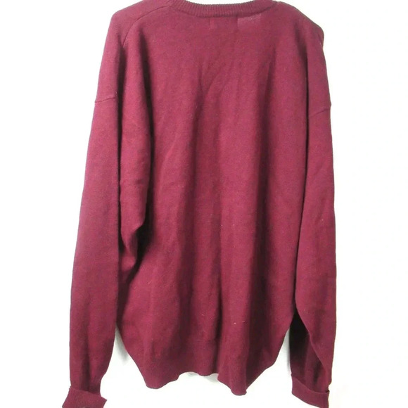 Pendleton V-Neck Pullover Sweater Men's Size XXL Washable Lamb's Wool Dark Red - Picture 2 of 7